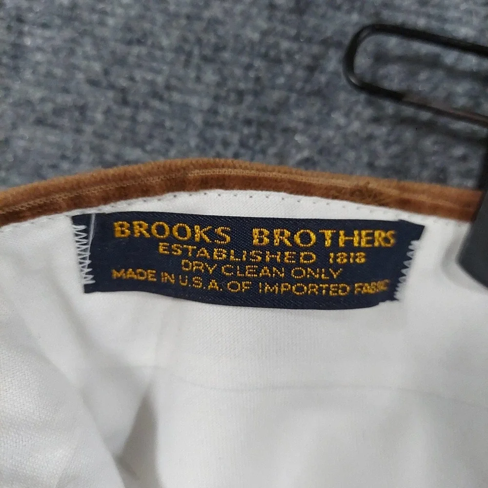 Vintage Brooks Brothers Pants Mens 32x30 Brown Corduroy Pleated Cuffed USA